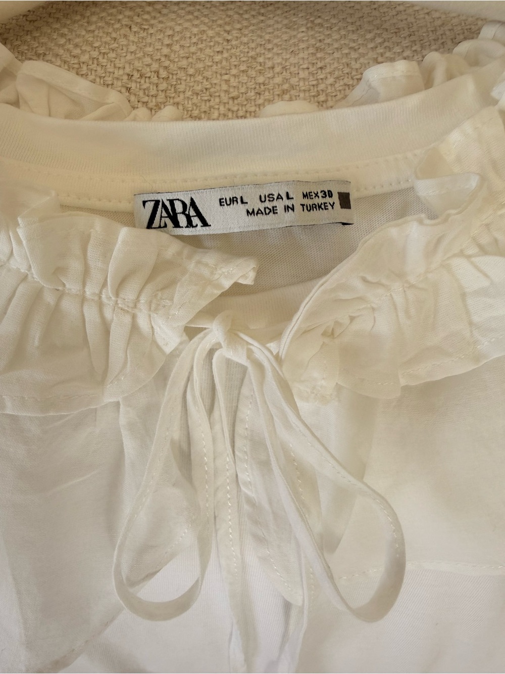 Zara Ruffle Collar Short Sleeve Top - Picture 5 of 6